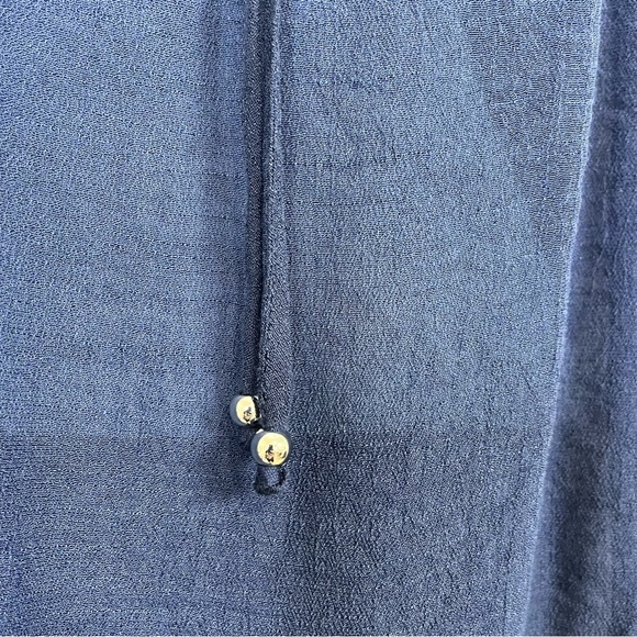 Westport Navy V Neck Tie Short Sleeve Top - Picture 4 of 14